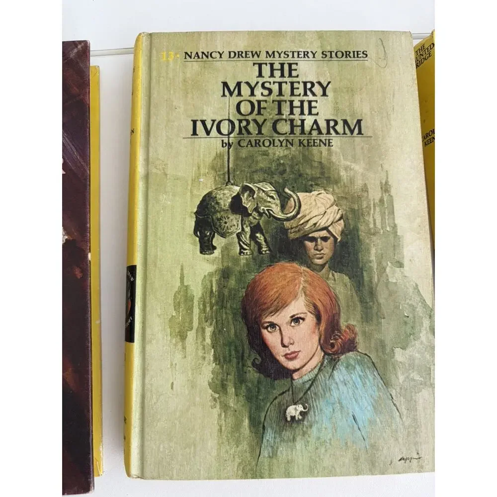 Lot 5 Nancy Drew Yellow Hardcover 60’s & 70s #6, 8, 13, 15, 19 Carolyn Keene